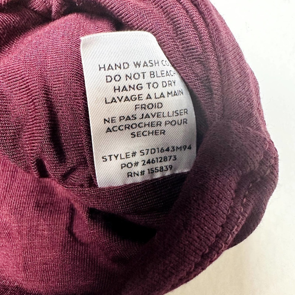 Lulus NWT By Your Side Wrap Cross Front Short Sleeve Cropped Top Wine Size Large - Picture 7 of 8